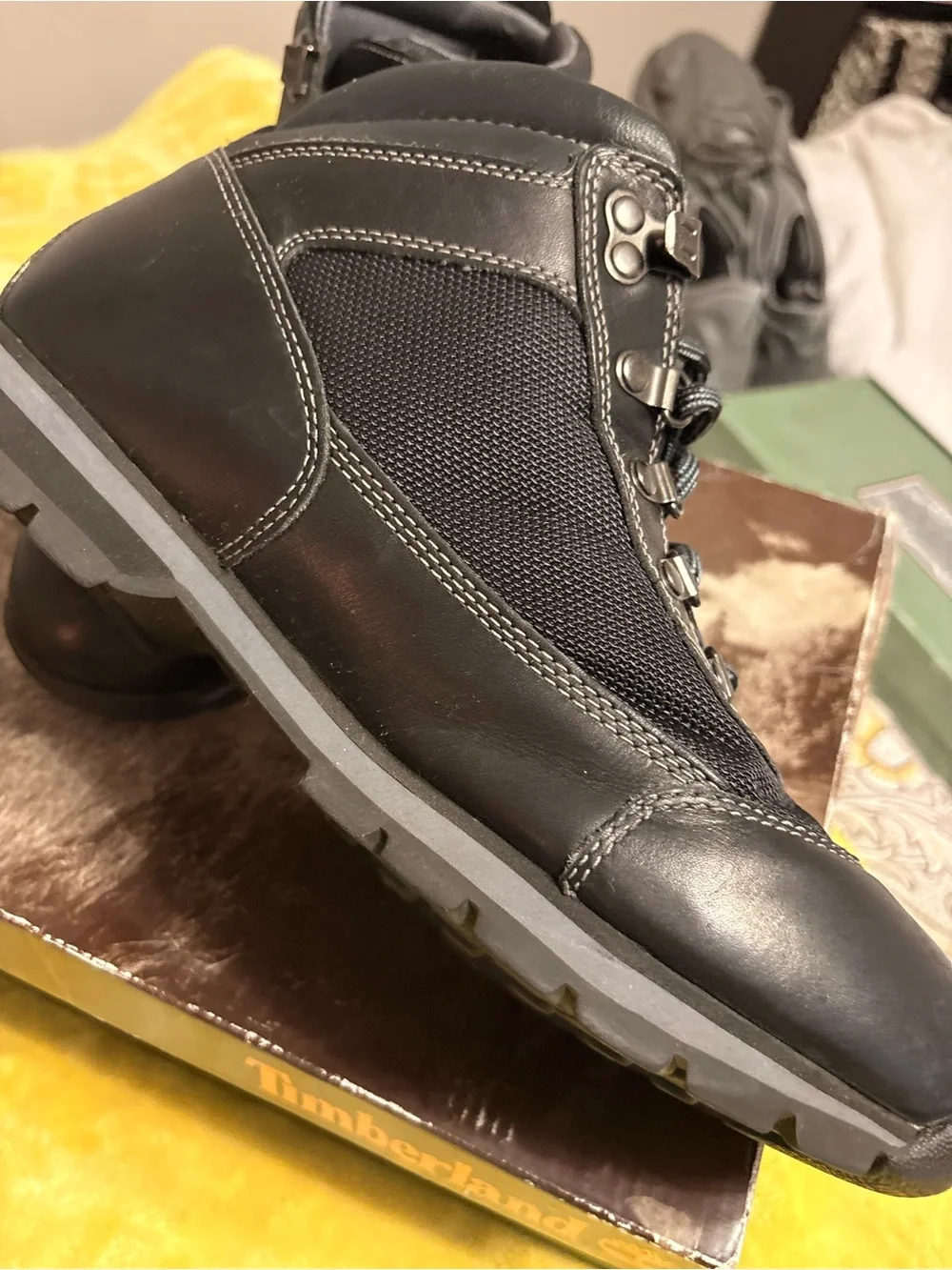 Timberland Black Men's Leather Lace-Up Hiking Boots